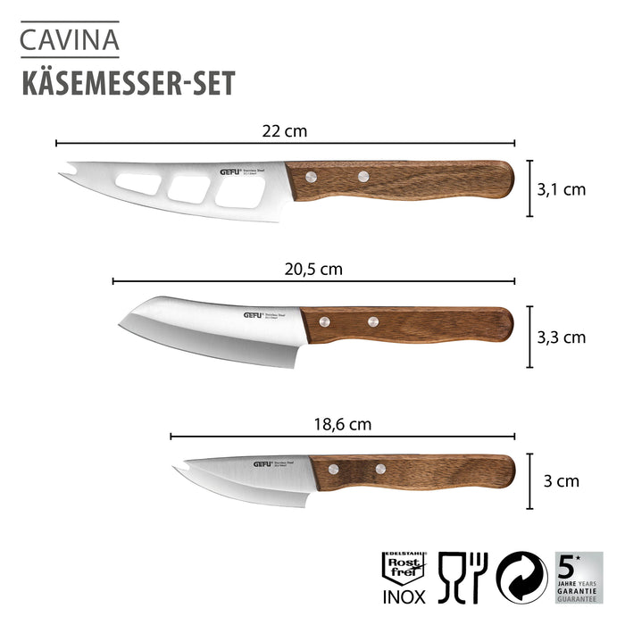 GEFU Käsemesser-Set CAVINA - 3-teilig