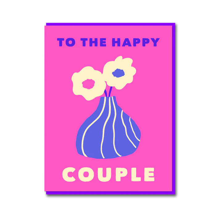 Grußkarte - Peonis Stripy Vase Happy Couple