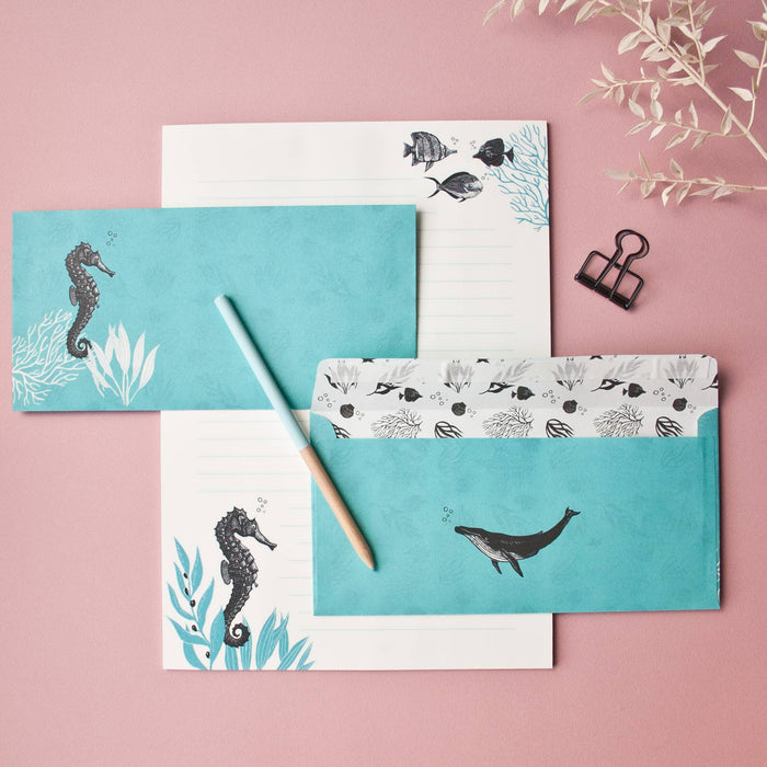 Briefpapier Set Seepferdchen