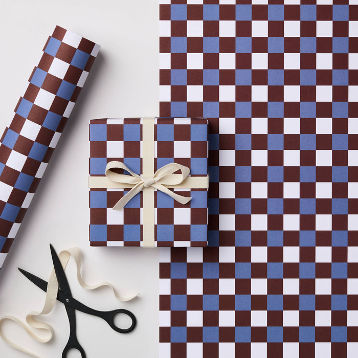 Geschenkpapier - BLAU/ROST Brugge Fliesen