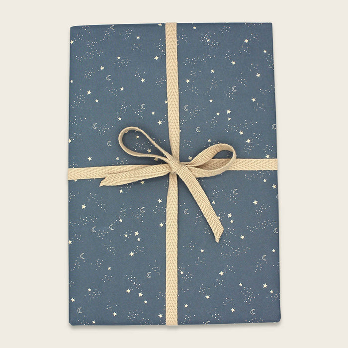 Geschenkpapier - Monde und Sterne, blau
