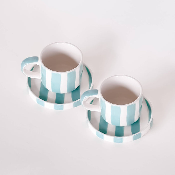 Espresso  Stripes - amalfi mint (2er Set - 4 Teile)