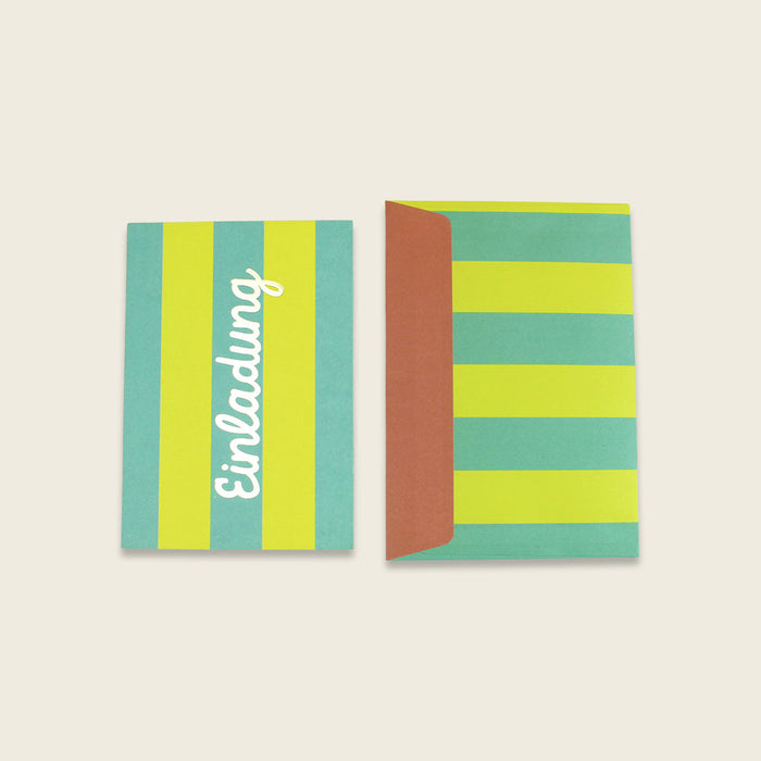 Ava & Yves Einladungskarten Set - Mint / Gelb