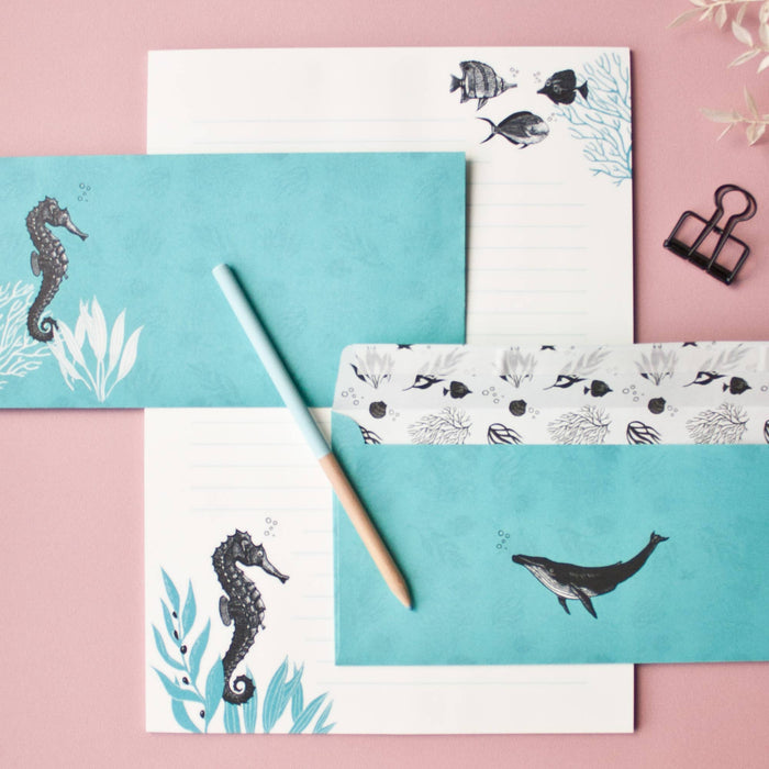 Briefpapier Set Seepferdchen