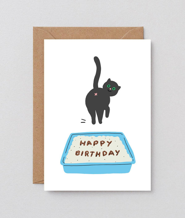 Grußkarte - Birthday Cat Poop