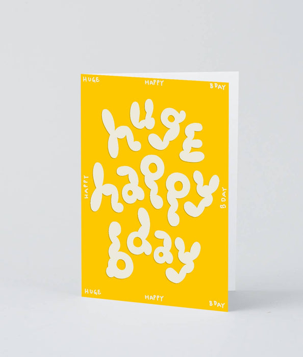Grußkarte mit Prägung „Huge Happy Bday“