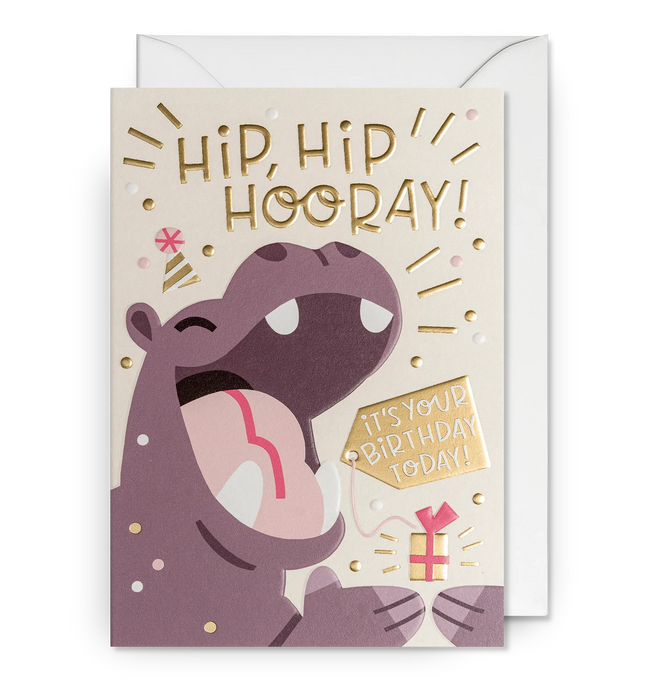 Grußkarte Gerburtstag - Hip Hip Hooray
