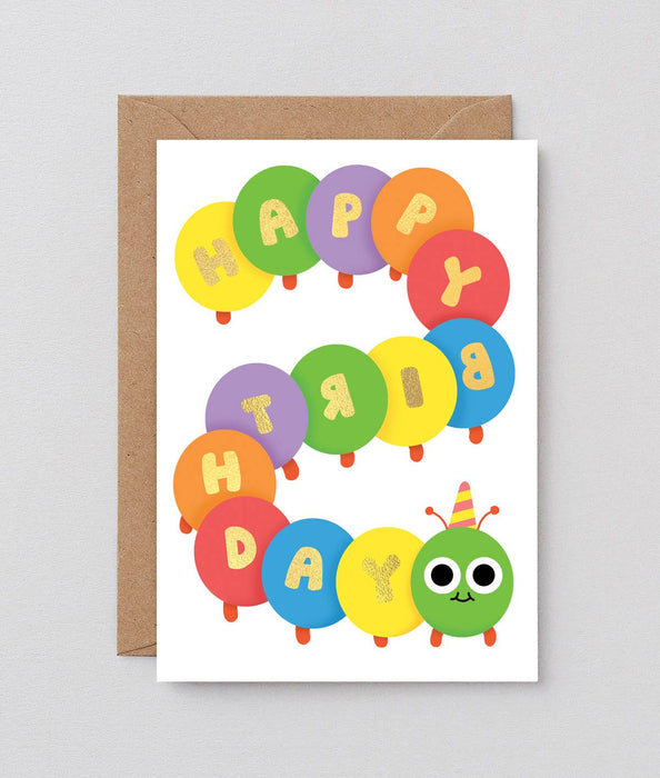 Glückwunschkarte „Happy Bday Caterpillar“