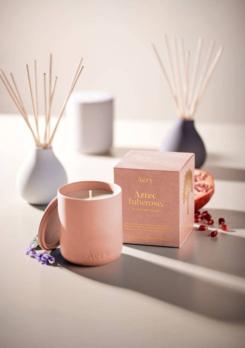 Aztec Tuberose Duftkerze — Pfirsich-Mandelmilch und Tuberose