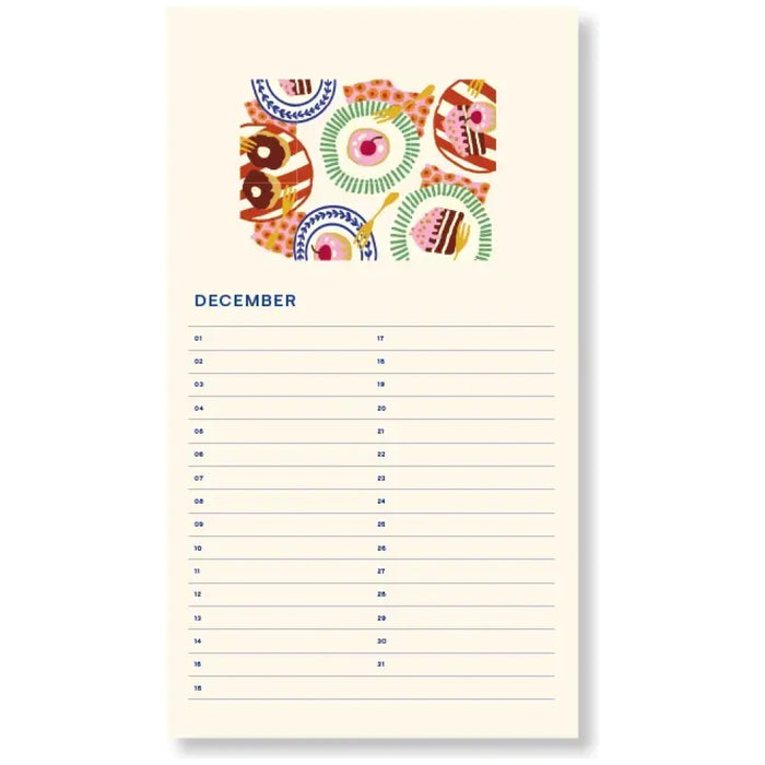 A-Journal Birthday Calendar Sun Pink