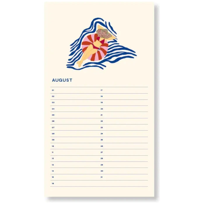 A-Journal Birthday Calendar Sun Pink