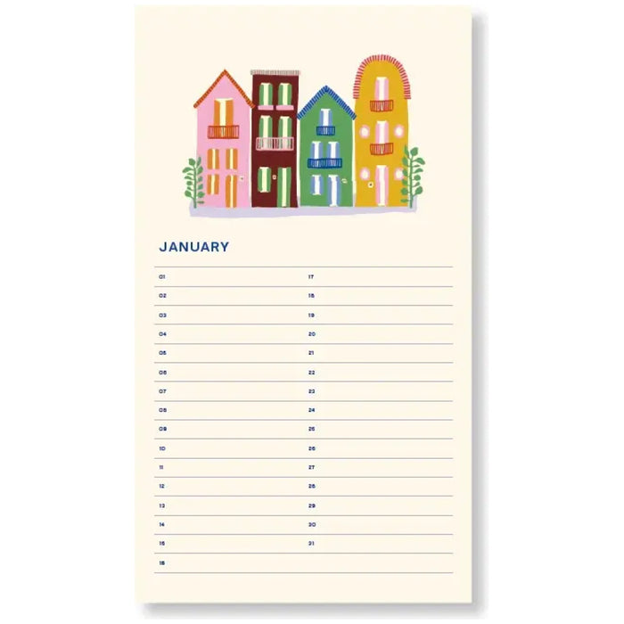 A-Journal Birthday Calendar Sun Pink