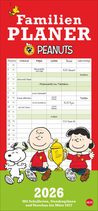 Athesia Peanuts Familienplaner 2026