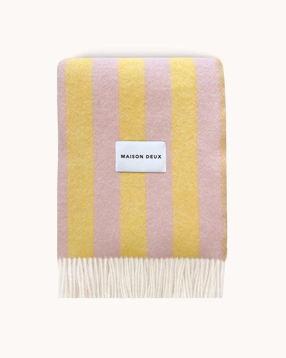 Maison Deux Decke - Candy Wrap Blanket Pink/Yellow - 130 x 200 m