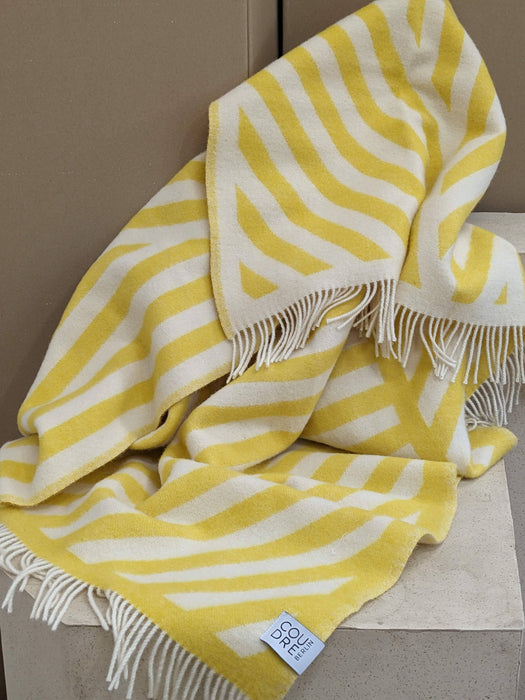 Coudre Berlin Wolldecke / Kuscheldecke - FRANK Lemon / Off White