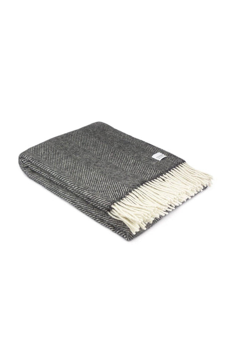 Coudre Berlin Wolldecke / Kuscheldecke - Herringbone Anthracite