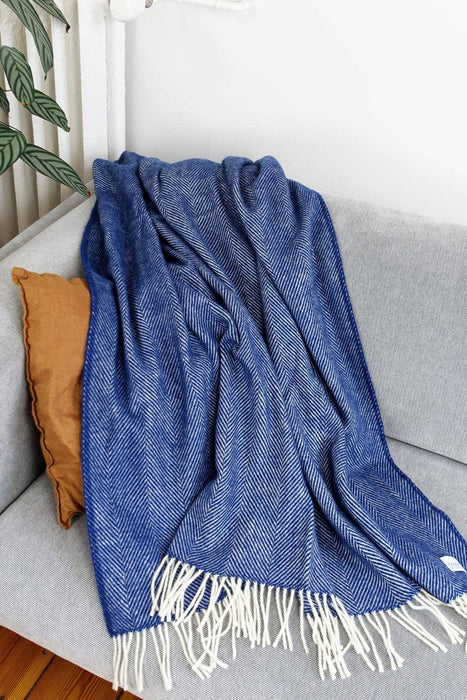 Coudre Berlin Wolldecke / Kuscheldecke - Herringbone Baltic Sea Limited Edition