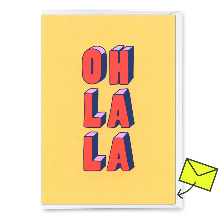 Grußkarte - "Oh la la 3D Typo"