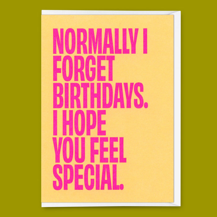 Grußkarte - Normally I forget birthdays