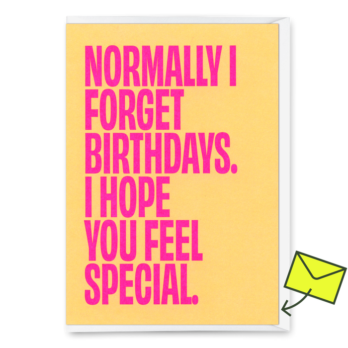 Grußkarte - Normally I forget birthdays
