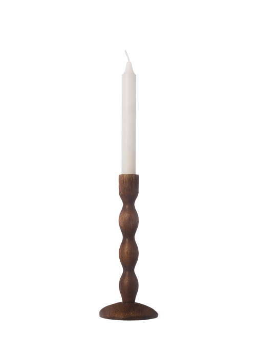 ERNST Kerzenständer - Holz - Dunkelbraun - H 21 cm
