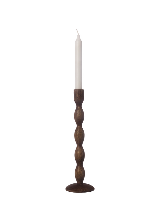 ERNST Kerzenständer - Holz - Dunkelbraun - H 31 cm