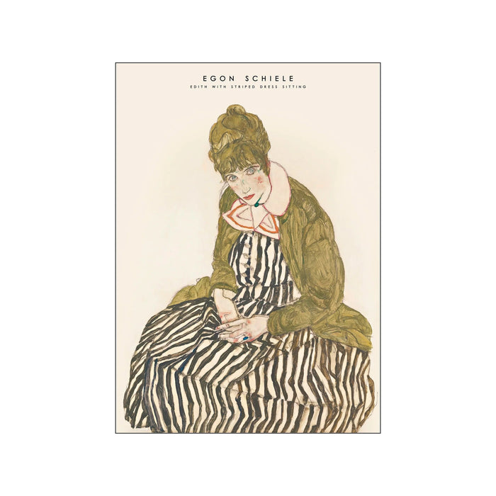 Print PSTR Studio x Egon Schiele - Edith in Striped Dress