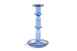 HAY Kerzenhalter FLARE - Candleholder Tall Lightblue With Red Rim