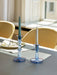 HAY Kerzenhalter FLARE - Candleholder Tall Lightblue With Red Rim