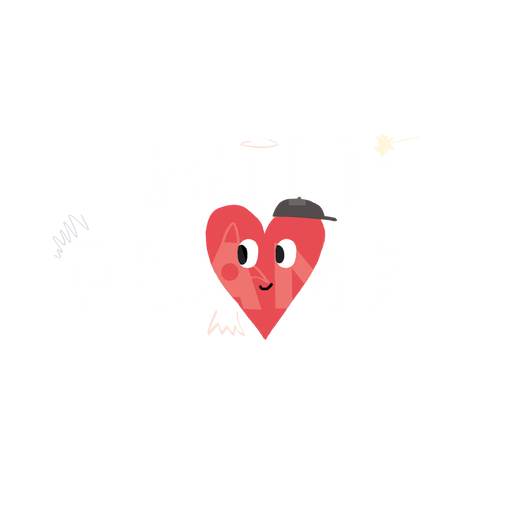 MINI PLANET Bügelbild - Herz mit Basecap Mini