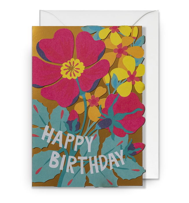 Grußkarte Geburtstag - "Floral Laser Cut Birthday Card" by Hanna Werning