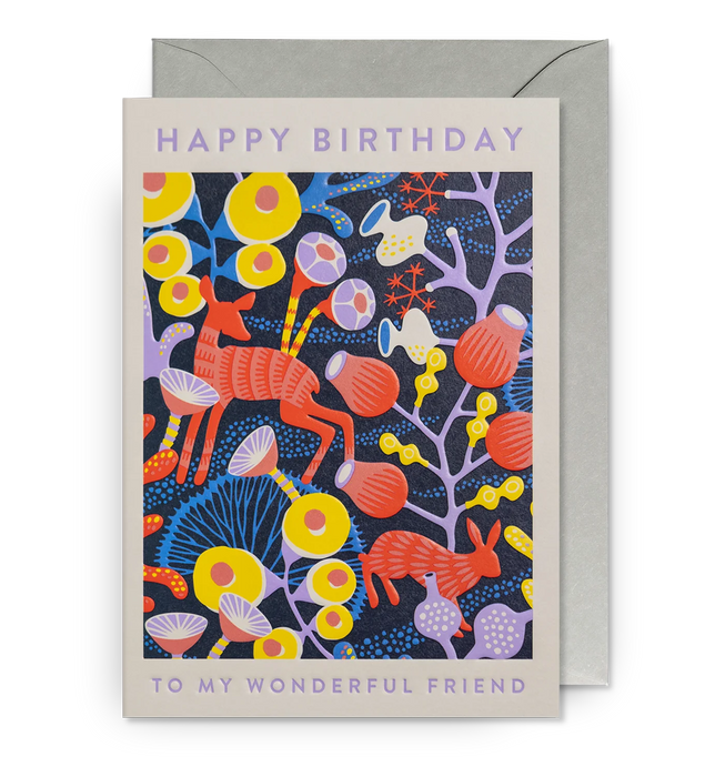 Grußkarte Geburtstag - "Happy Birthday - To My Wonderful Friend" by Hanna Werning