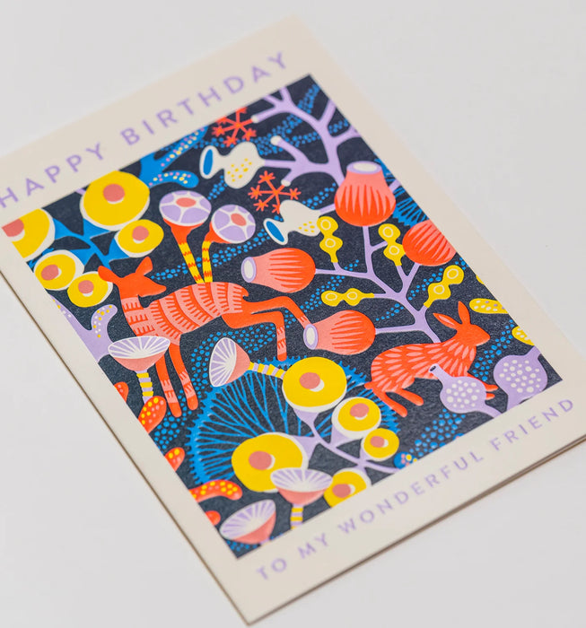 Grußkarte Geburtstag - "Happy Birthday - To My Wonderful Friend" by Hanna Werning