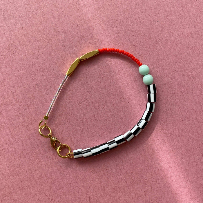Dot Armband - Mint & Postboxred