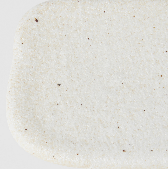 Shell White Slab Rectangular Plate - 16x11cm
