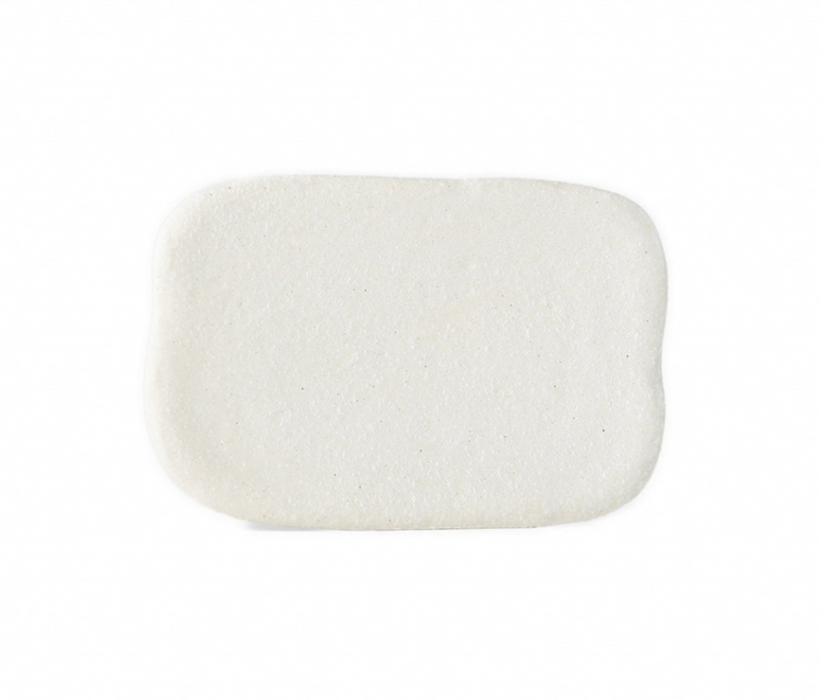Shell White Slab Rectangular Plate - 16x11cm