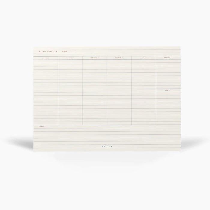 MILO Weekly Planner Notepad - White & Blue