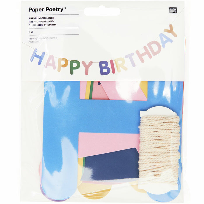 Rico Design Happy Birthday Girlande - Magic Rainbow