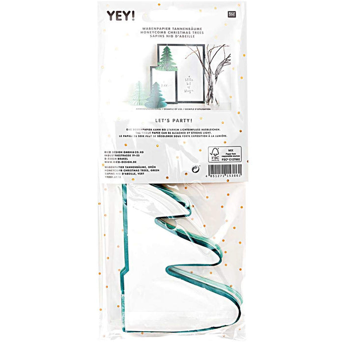Wabenpapier Tannenbäume 20cm - 3er Set