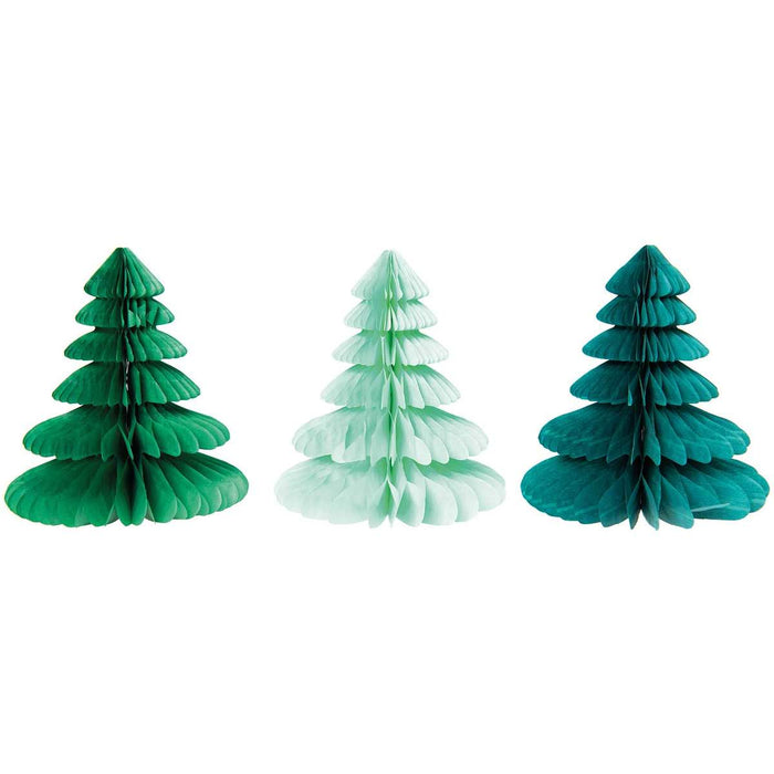 Wabenpapier Tannenbäume 20cm - 3er Set