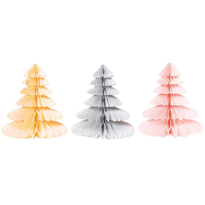 Wabenpapier Tannenbäume 20cm - 3er Set