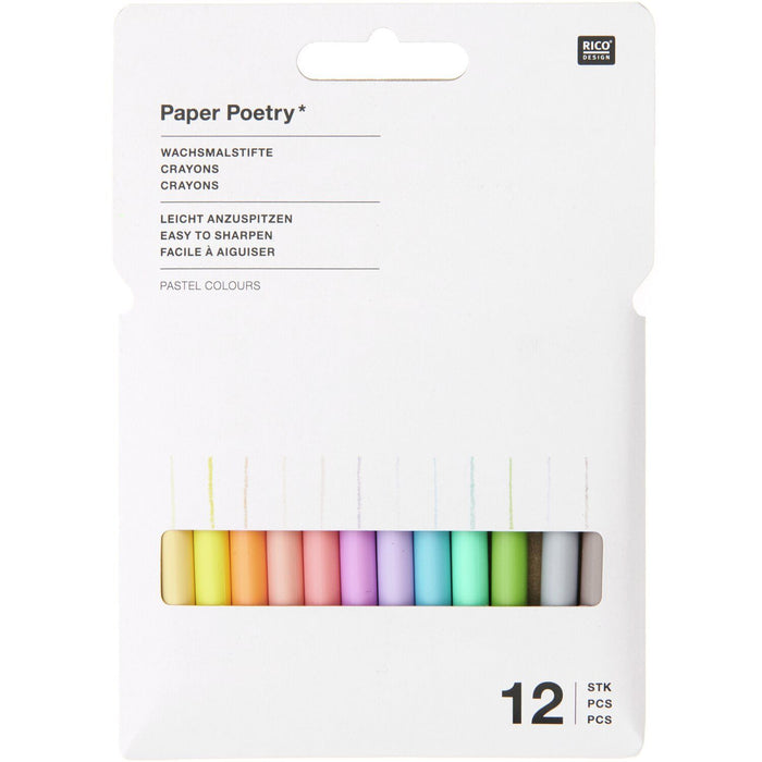 Rico Design Wachsmalstifte Pastel - 12 Stück