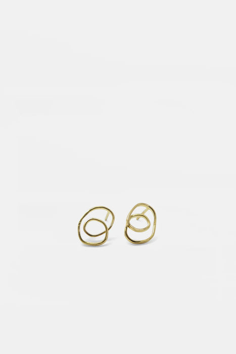 Small Loop Sketch Ohrringe - Gold