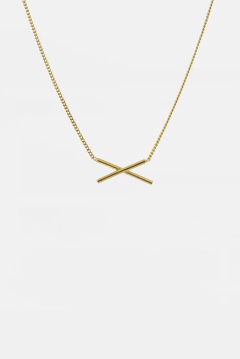 Crossed Lines Halskette - Gold