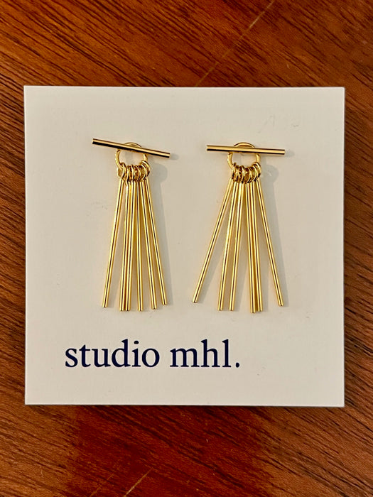 Stripe and Six Sticks Ohrringe - Gold