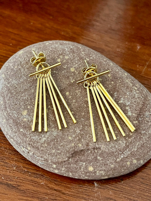 Stripe and Six Sticks Ohrringe - Gold