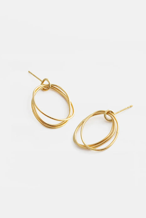 Triple Oval Shape From Wire Ohrringe - Gold