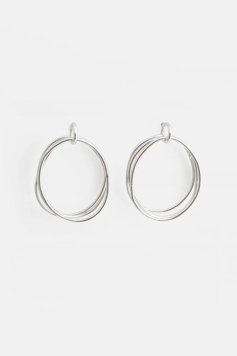Triple Oval Shape From Wire Ohrringe - Silber