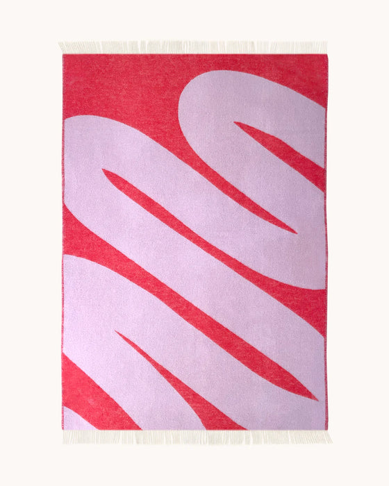 Maison Deux Decke - Swirl Blanket Lilac/Scarlet - 130 x 200 cm