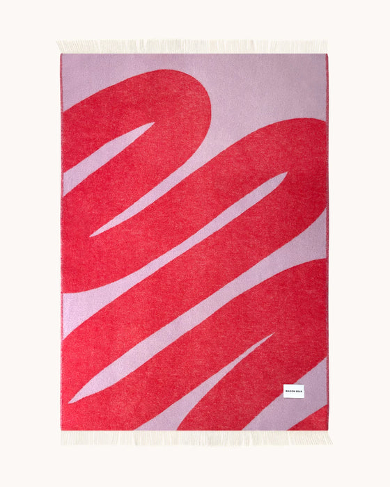 Maison Deux Decke - Swirl Blanket Lilac/Scarlet - 130 x 200 cm